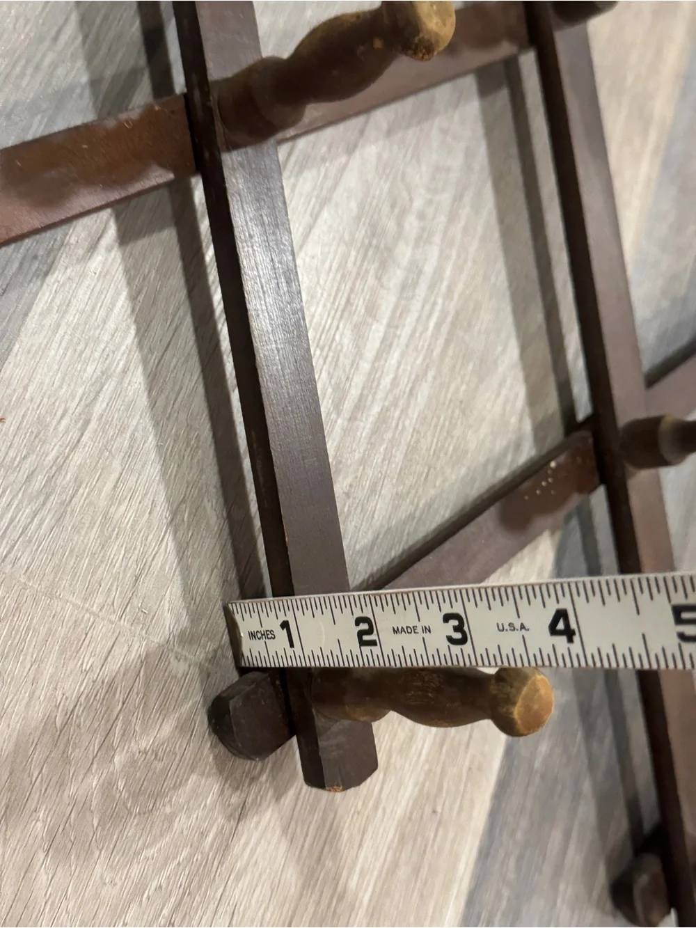 Vintage Rustic Brown Expandable Wood Wall Rack - Home Wall Decor